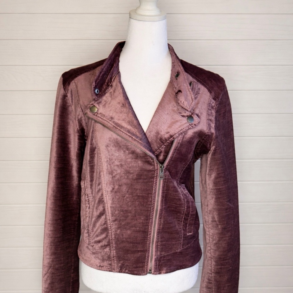Aeropostale Size Medium‎ Velvet Purple Women's Moto Jacket